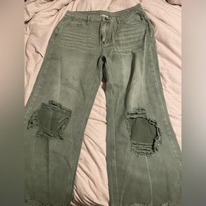 Green boutique jeans